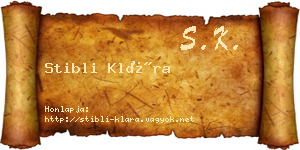 Stibli Klára névjegykártya