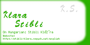 klara stibli business card